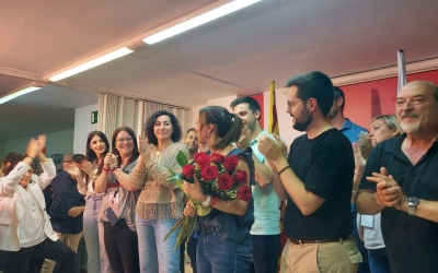 L'alcaldessa Marta Farrés celebrant la majoria absoluta | Núria Garcia